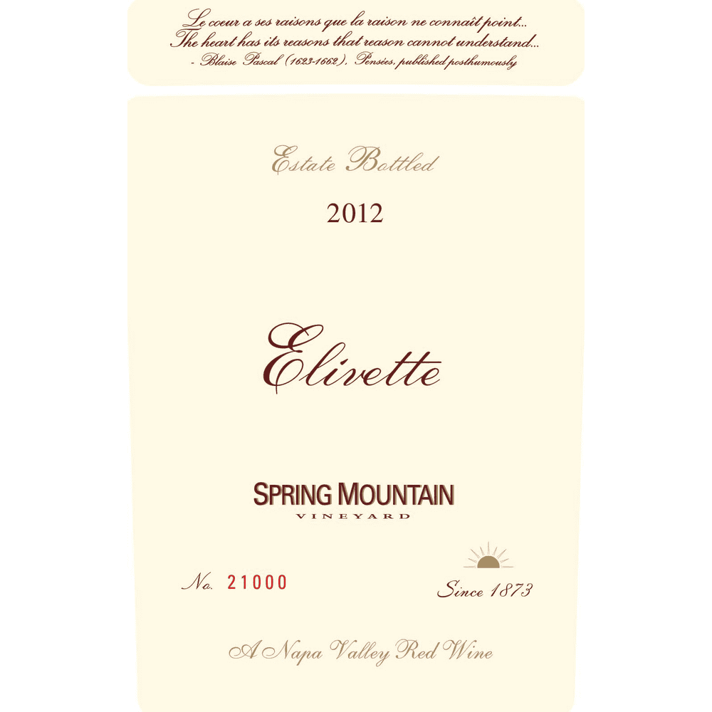 Spring Mountain Elivette Spring Mountain District Red Bordeaux Blend - 750ML