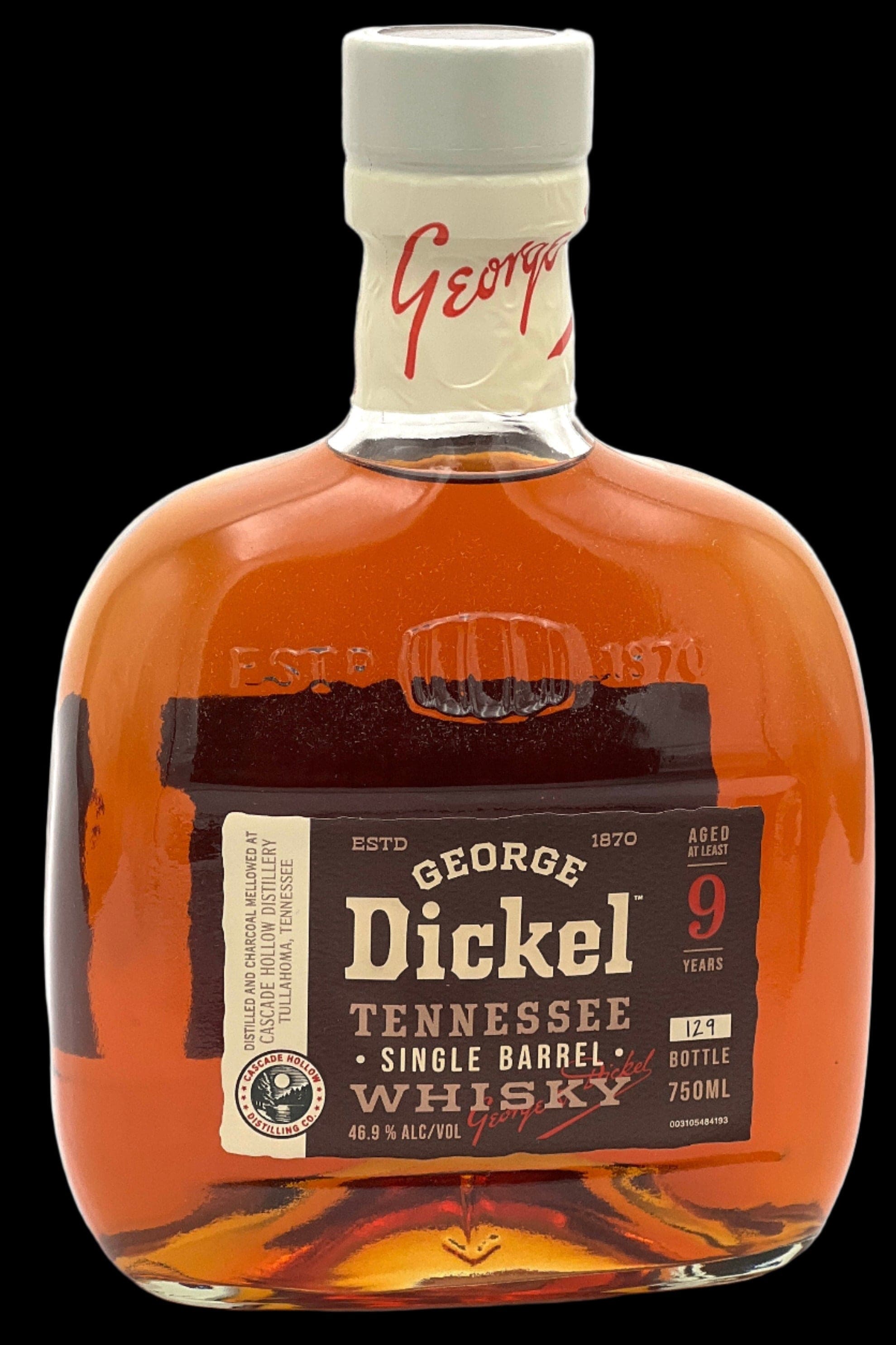 George Dickel 9 Years Old "Hand Selected Barrel" Sour Mash Whisky