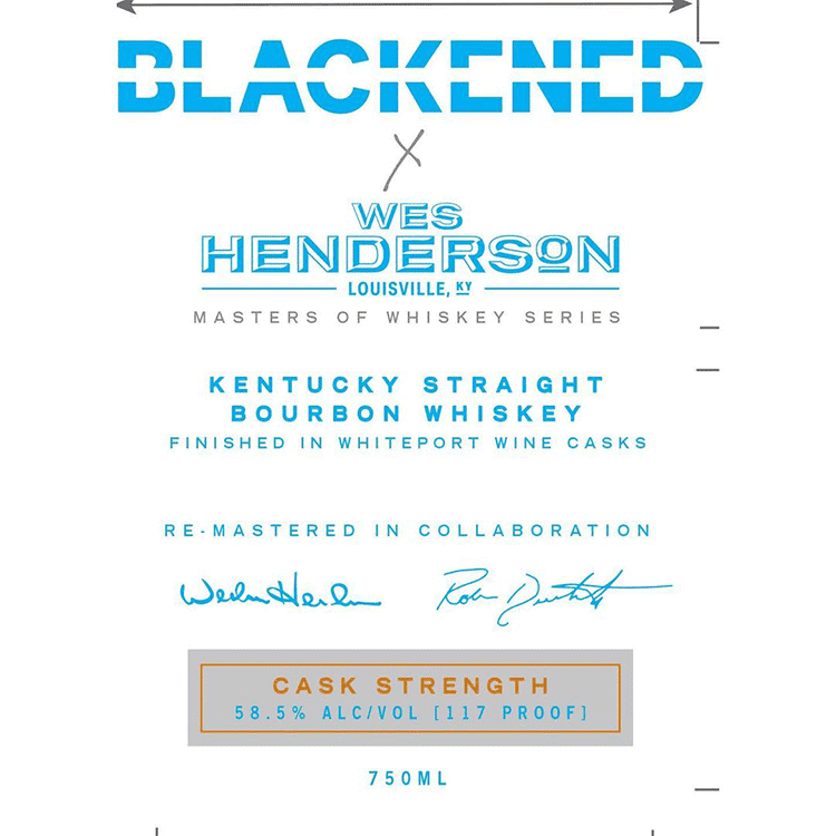 Blackened Wes Henderson Masters of Whiskey Series Kentucky Straight Bourbon Finished in White Port Wine Casks