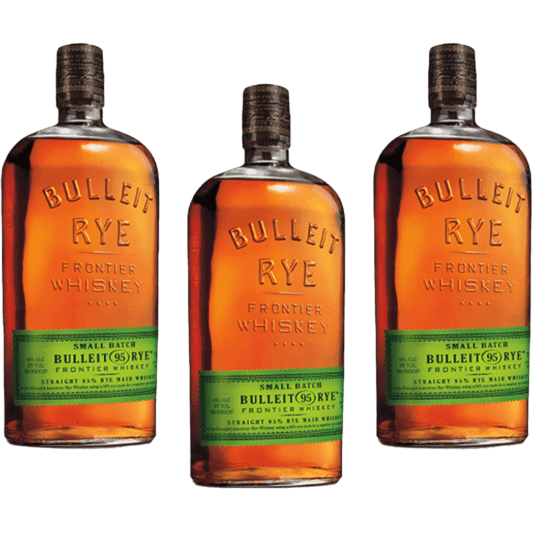 Bulleit 95 Rye Frontier Whiskey 3 Bottles - 750ML