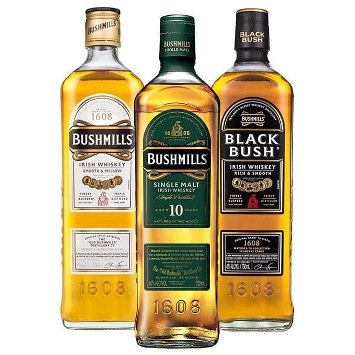 Bushmills Irish Whiskey & 10 Year & Black Bush Bundle