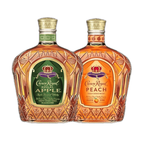Crown Royal Apple & Crown Royal Peach Whisky Bundle - 750ML