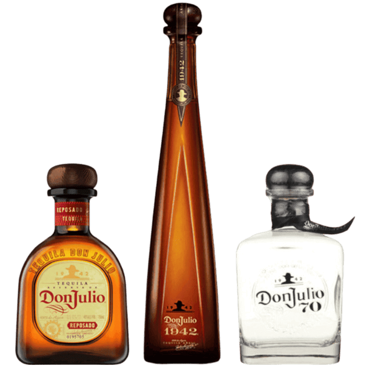 Don Julio 1942 Anejo Tequila & Don Julio Tequila Reposado & Don Julio Anejo 70th Anniversary Tequila Bundle - 750ML