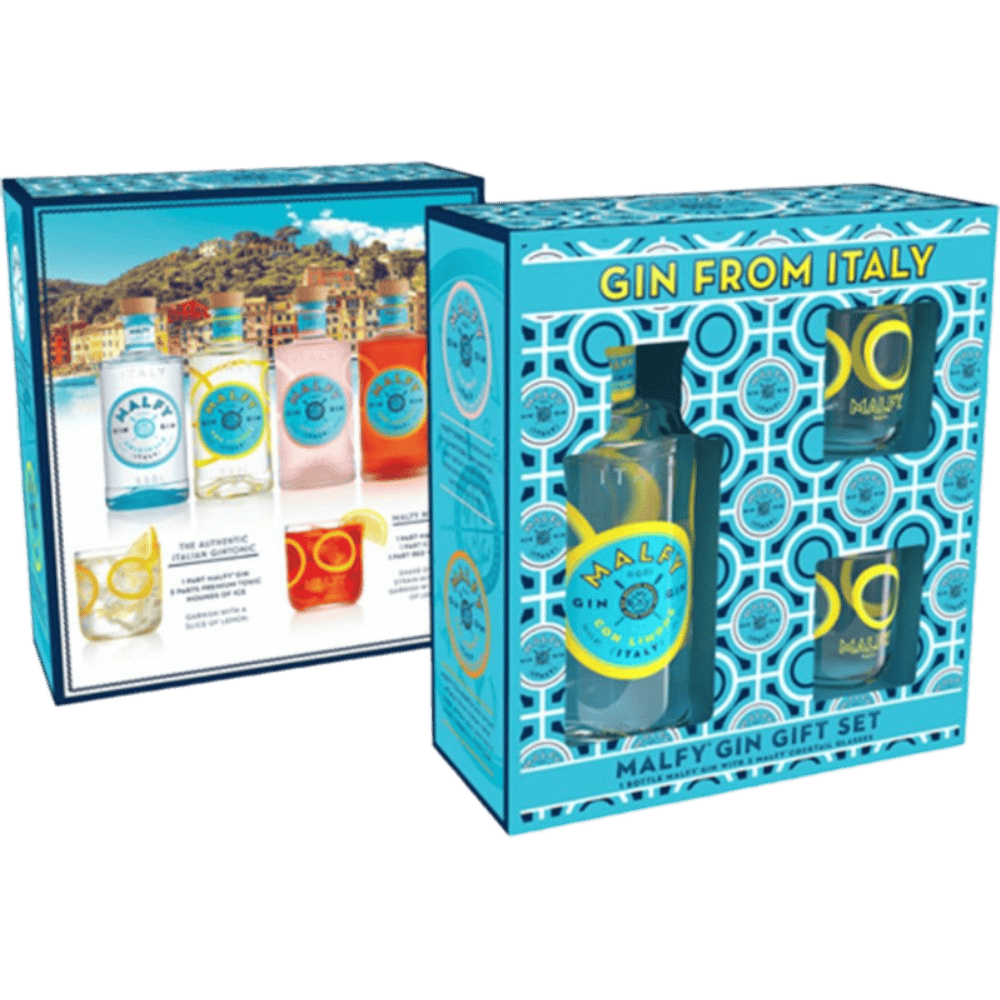 Malfy Italian Gin Con Limone with Glasses - 750ML