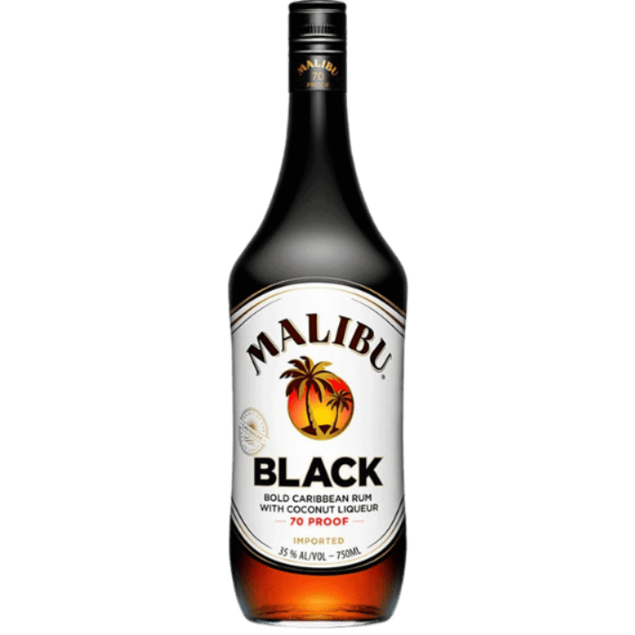 Malibu Black Flavored Caribbean Rum with Coconut Liqueur - 750ML