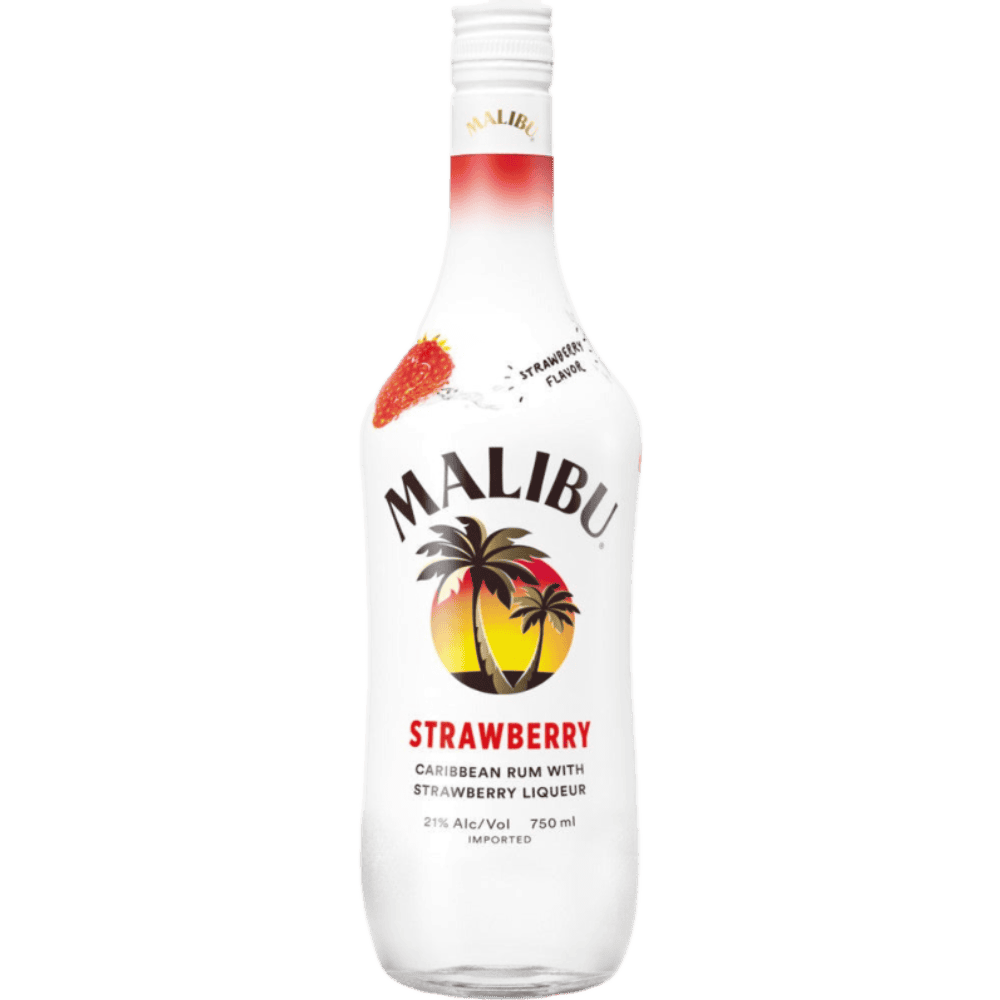 Malibu Flavored Caribbean Rum with Strawberry Liqueur - 750ML