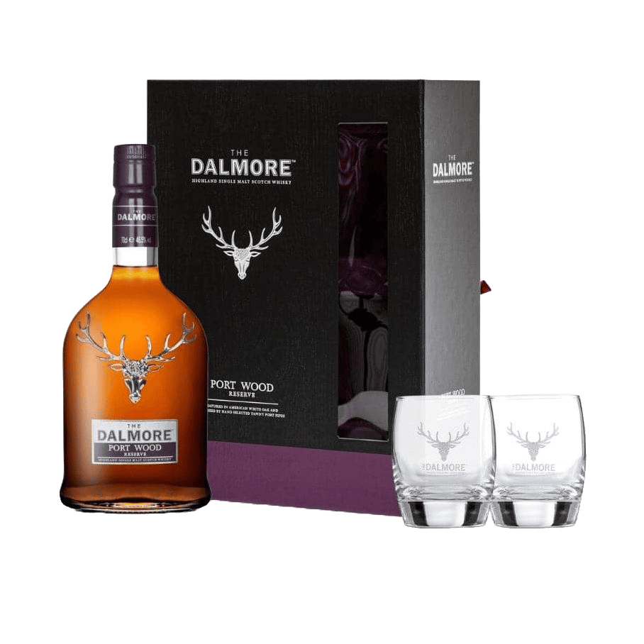 The Dalmore Port Wood Gift Set with 2 Glasses - 750ML