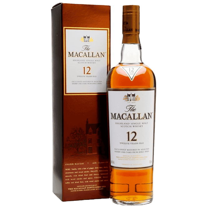 The Macallan 12 Years Sherry Oak Scotch (Brown Box) - 750ML