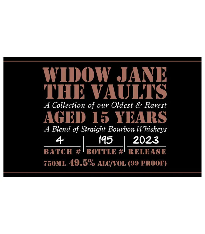 Widow Jane The Vaults 2023 Edition Aged 15 Years 750mL