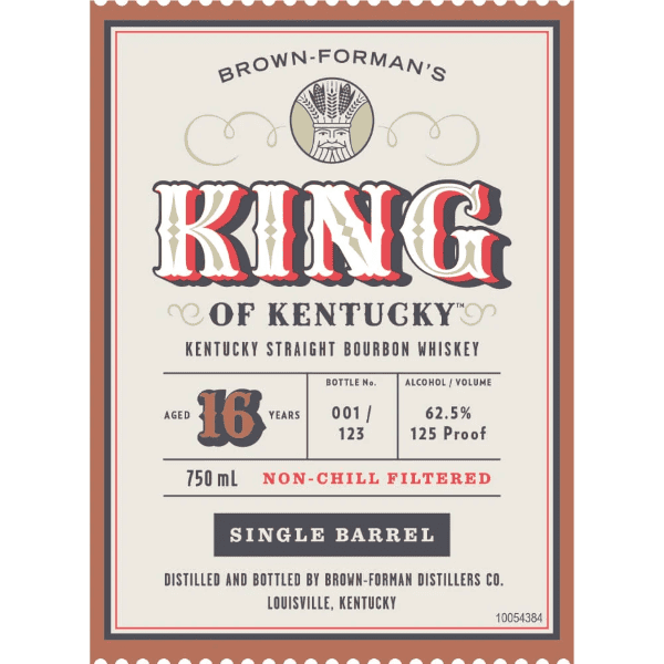 Brown Forman's King Of Kentucky 16 Year Old Bourbon 2023 Release Single Barrel 
