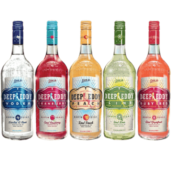 Deep Eddy Texas Straight, Cranberry, Peach, Lime & Ruby Red Grapefruit Vodka Bundle 
